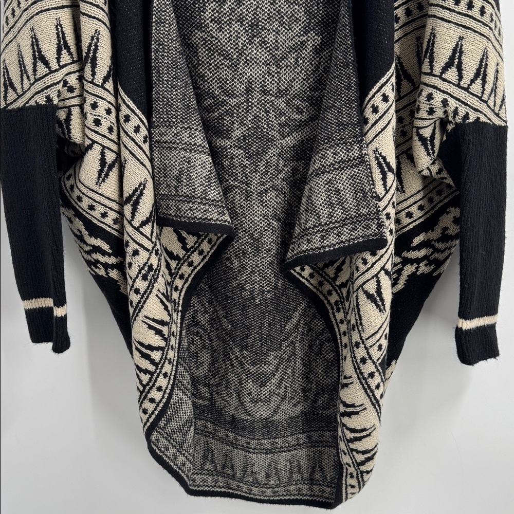 MaxSport Stylish Knit Patterned Cascade Open Front Cardigan Sweater Size S/M - Picture 4 of 11
